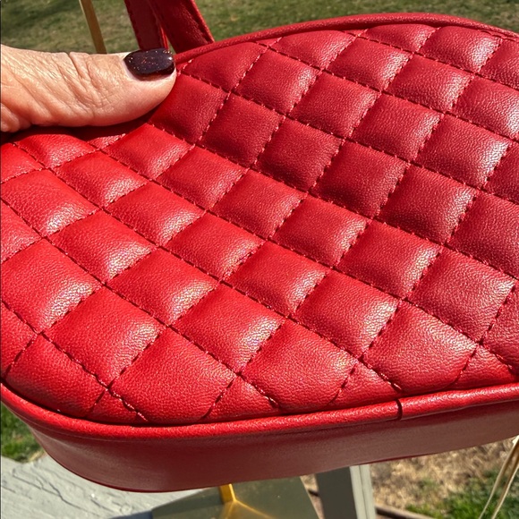 Valentino Orlandi Red Quilted Crossbody with Gold Chain - Picture 6 of 11